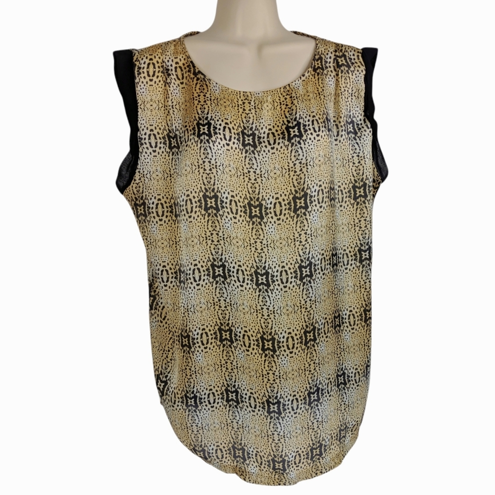 Mng By Mango Leopard Print Shell Sz 10 - image 1